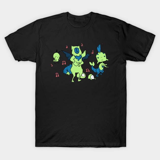 Rock N Rolliens: Party 4 T-Shirt by mikejbecker